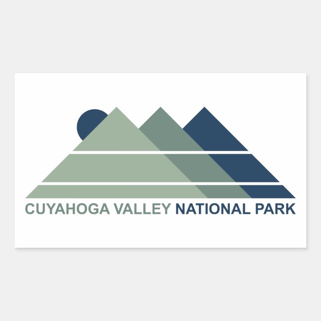 Cuyahoga Valley National Park Mountain Sun Rectangular Sticker (Front)