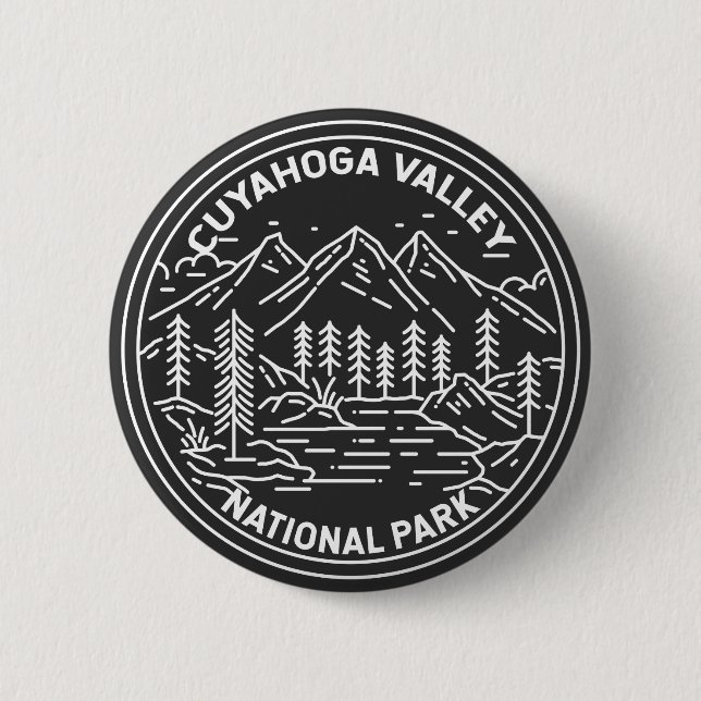 Cuyahoga Valley National Park Ohio Monoline  6 Cm Round Badge (Front)