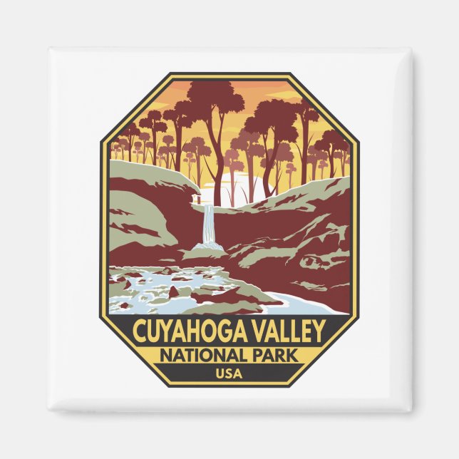 Cuyahoga Valley National Park Ohio Vintage Emblem Magnet (Front)
