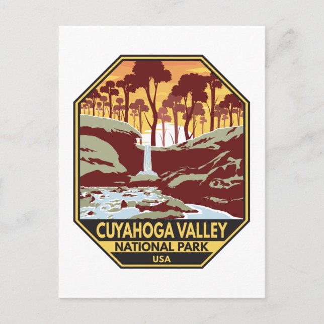 Cuyahoga Valley National Park Ohio Vintage Emblem Postcard (Front)