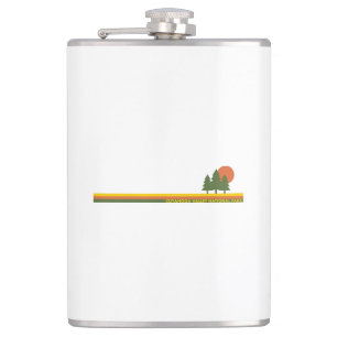 Cuyahoga Valley National Park Pine Trees Sun Hip Flask