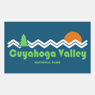 Cuyahoga Valley National Park Retro Rectangular Sticker