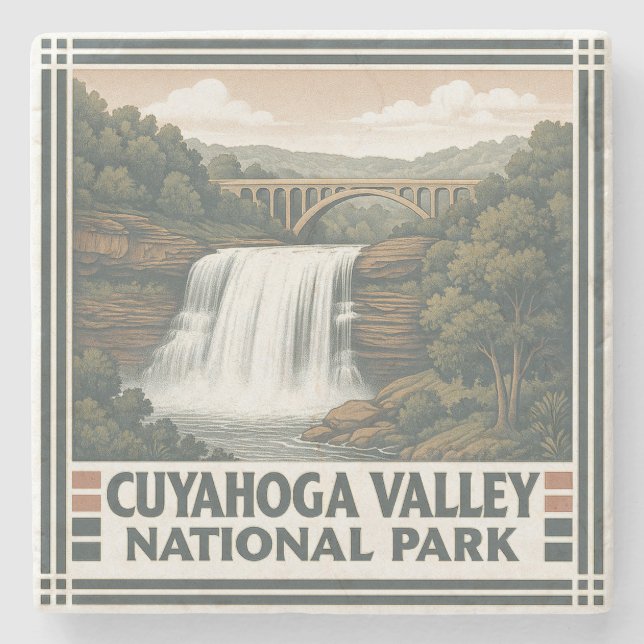 Cuyahoga Valley National Park Stone Coaster (Front)