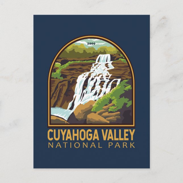 Cuyahoga Valley National Park Vintage Emblem Postcard (Front)