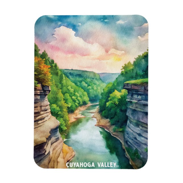 Cuyahoga Valley National Park Watercolor Painting Magnet (Vertical)