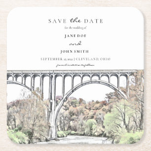 Cuyahoga Valley Paper Coaster Save the Date