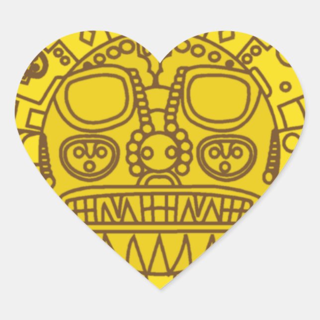 Cuzco Coat of Arms Heart Sticker (Front)