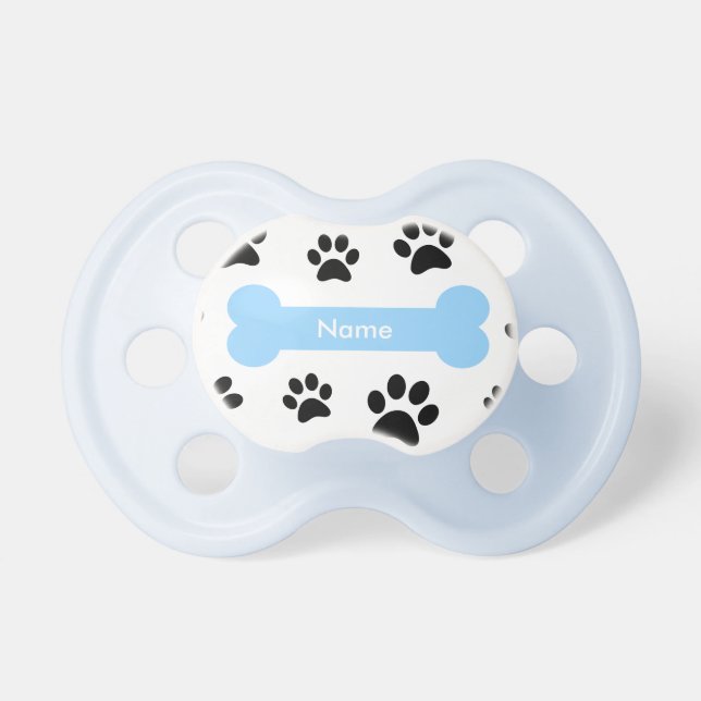 Cuztomizable Blue Dog Bone with Paw Prints Dummy (Front)