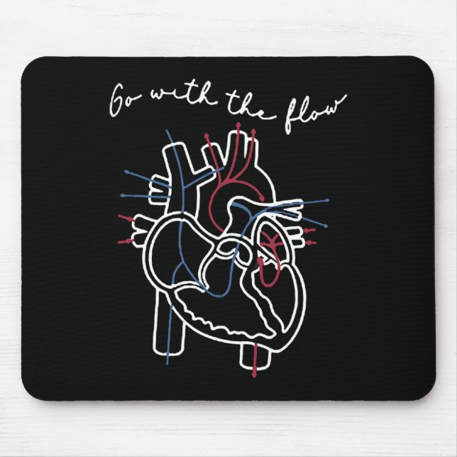 Cvicu Cardiac Nurse Anatomy Cardiology Human Heart Mouse Mat (Front)