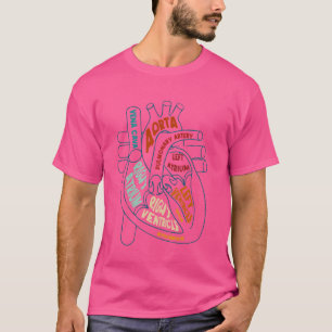 CVICU Cardiac Nurse Anatomy Cardiology Human Heart T-Shirt
