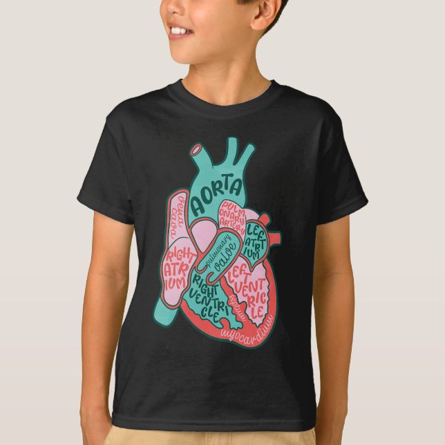 Cvicu Cardiac Nurse Human Heart Anatomy Cardiology T-Shirt (Front)