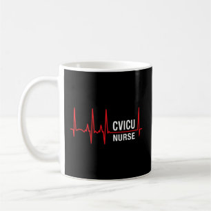 Cvicu Nurse Cardiovascular Icu Nurse Heartbeat Coffee Mug