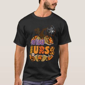CVICU Nurse Halloween Pumpkin Leopard Nursing T-Shirt