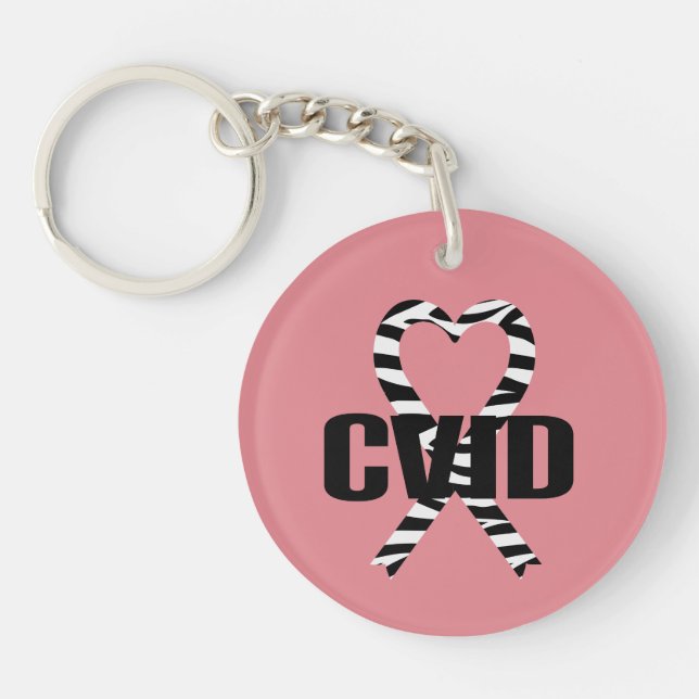 CVID Zebra Ribbon Keychain (Front)