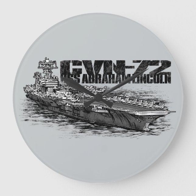 CVN-72 Abraham Lincoln Round (Large) Wall Clock (Front)
