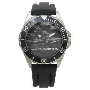 CVN-75 Harry S. Truman Crown Protector Black Rubb Watch