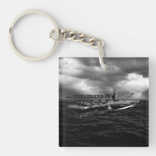 CVN-75 Harry S. Truman Square (double-sided) Keyc Key Ring