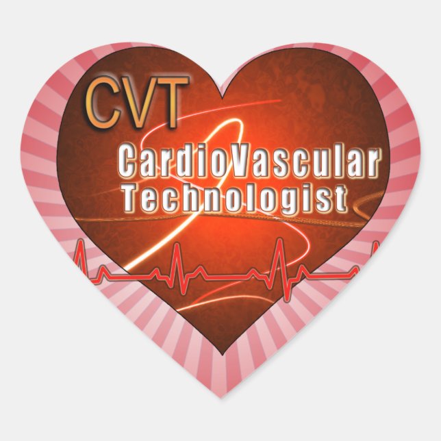 CVT HEART LOGO Cardiovascular Technologist Heart Sticker (Front)