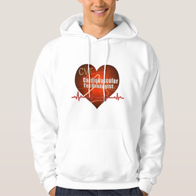 CVT HEART LOGO Cardiovascular Technologist Hoodie (Front)