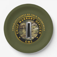 CW5 Retirement Paper Plate