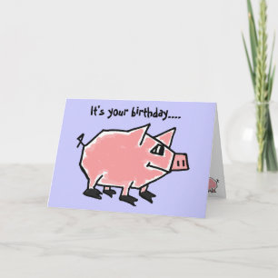 CW- Funny Pig Birthday Card