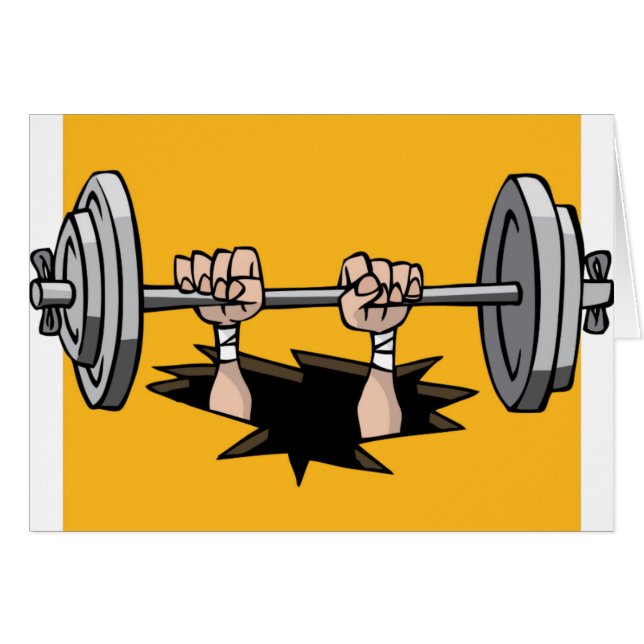 CWLFTF CARTOON WEIGHTLIFTER FALLING THROUGH FLOOR (Front Horizontal)