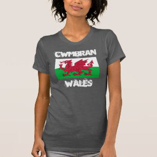 Cwmbran, Wales with Welsh flag T-Shirt