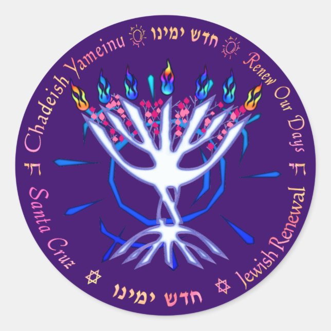 CY logo round sticker - purple (Front)