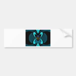 Cyan Abstract Art Print Bumper Sticker
