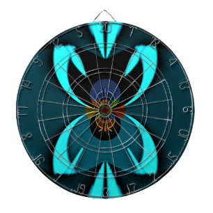 Cyan Abstract Art Print Dartboard