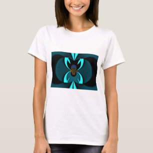 Cyan Abstract Art Print T-Shirt