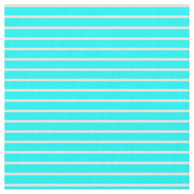 Cyan and Beige Lines Fabric (Close Up)