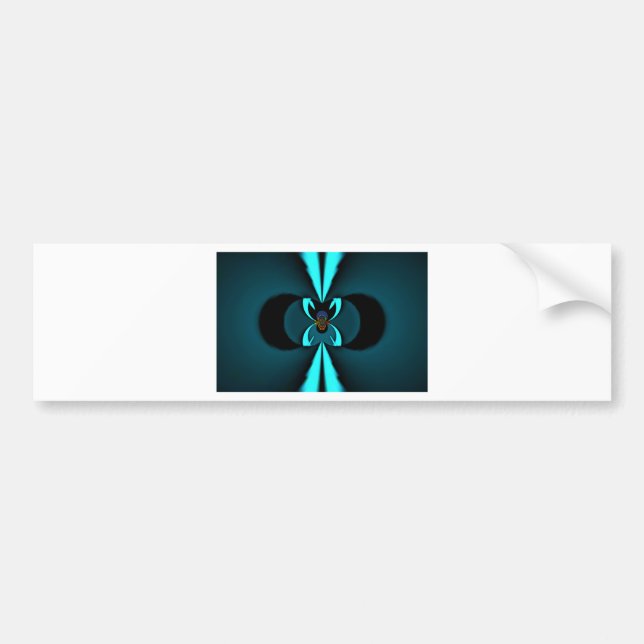 Cyan and Black Abstract Art Print Bumper Sticker (Front)