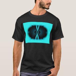 Cyan and Black Abstract Art Print T-Shirt