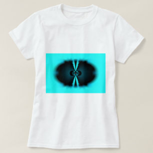 Cyan and Black Abstract Art Print T-Shirt