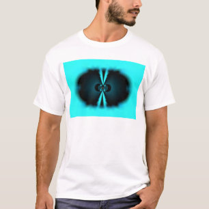 Cyan and Black Abstract Art Print T-Shirt
