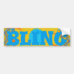 Cyan and Gold Mandala Art Print Bumper Sticker