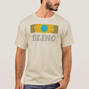 Cyan and Gold Mandala Art Print T-Shirt