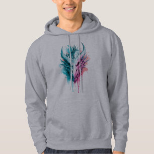 Cyan and Pink Dragon Splatter Hoodie