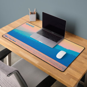 Cyan And Salmon Idaho Desk Mat