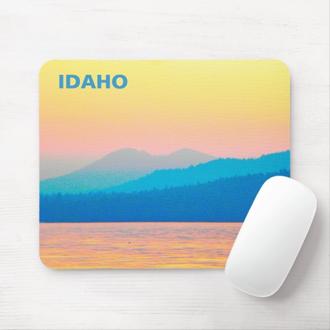 Cyan And Salmon Mouse Mat (With Mouse)