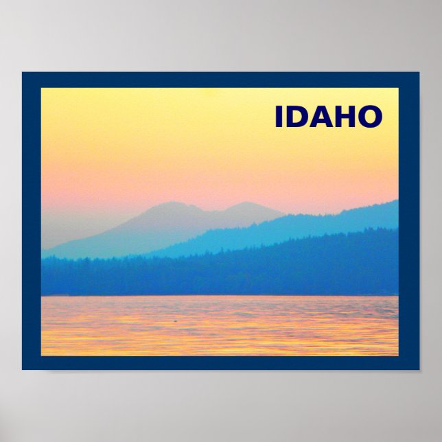 Cyan and Salmon Sunset Poster (Front)