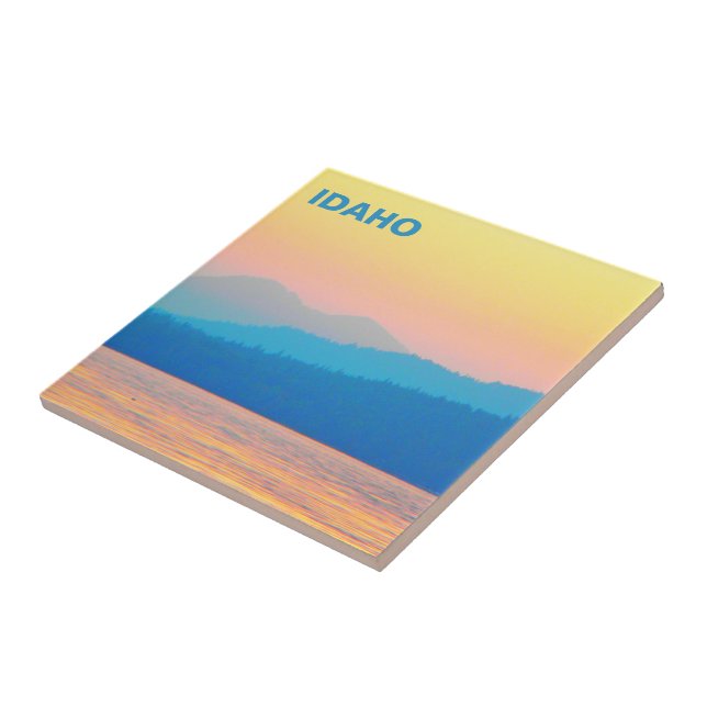 Cyan and Salmon Sunset Tile (Side)