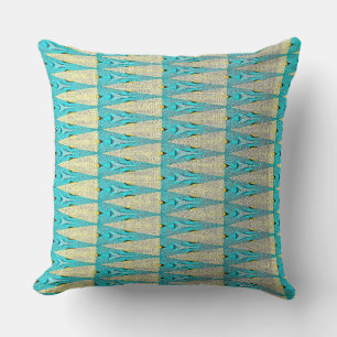 Cyan and Yellow Pennant Flags Series Cushion