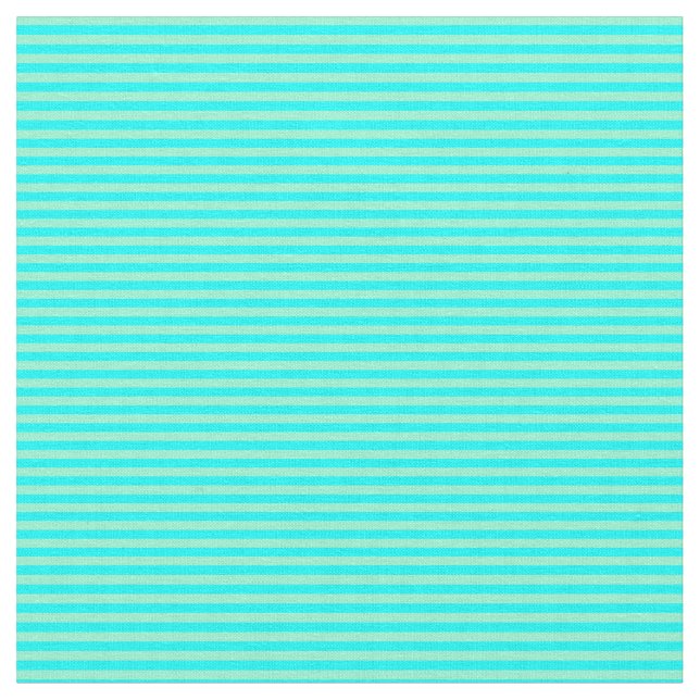 Cyan & Aquamarine Lines Fabric (Close Up)