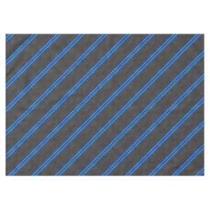 Cyan Blue Carbon Fibre Style Racing Stripes Tablecloth