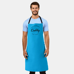 Cyan blue Custom Name Year Master Baker Daddy Apron