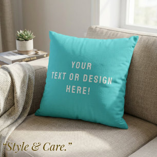Cyan-Blue Custom Throw Pillows – Unique & Stylish