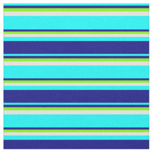 Cyan, Blue, Green, and Light Cyan Coloured Pattern Fabric