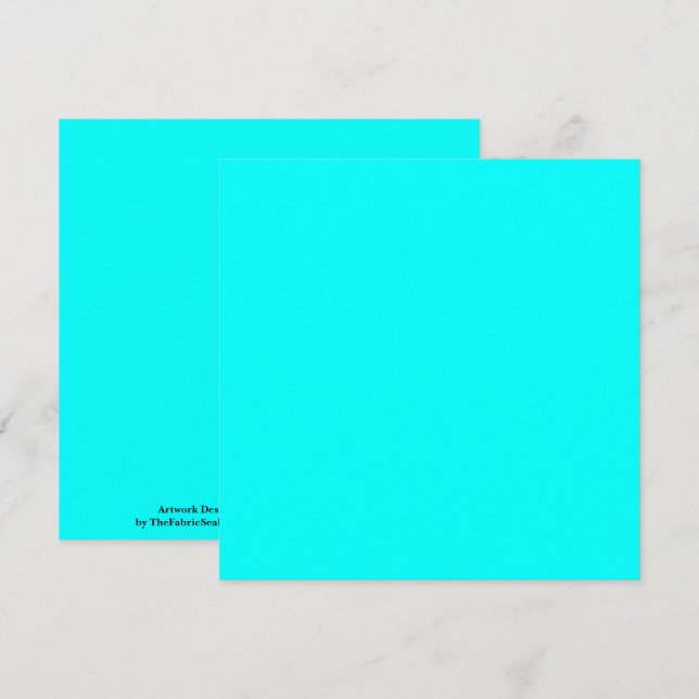 Cyan Blue Green Turquoise Solid Colour Card (Front/Back)
